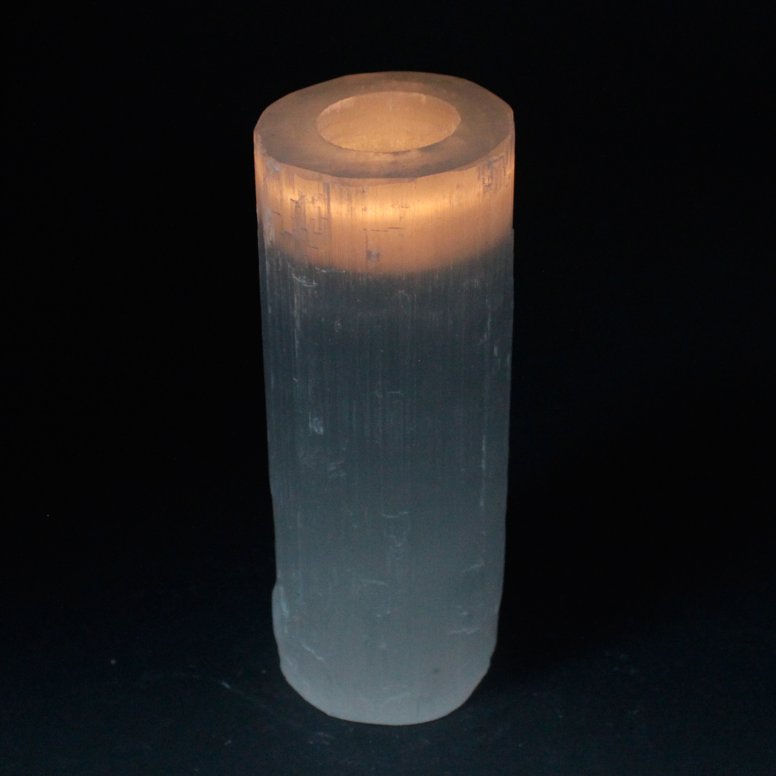 Selenite Cylinder Candle Holder - 20cm - Click Image to Close